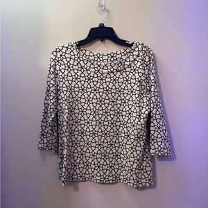 Black and White Patterned Women's Top